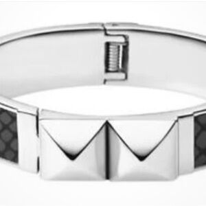 Michael Kors Silver and Black Geometric Bracelet